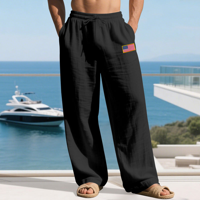 Herren Strandhose Mit Flaggenmotiv Elastisch Bequem