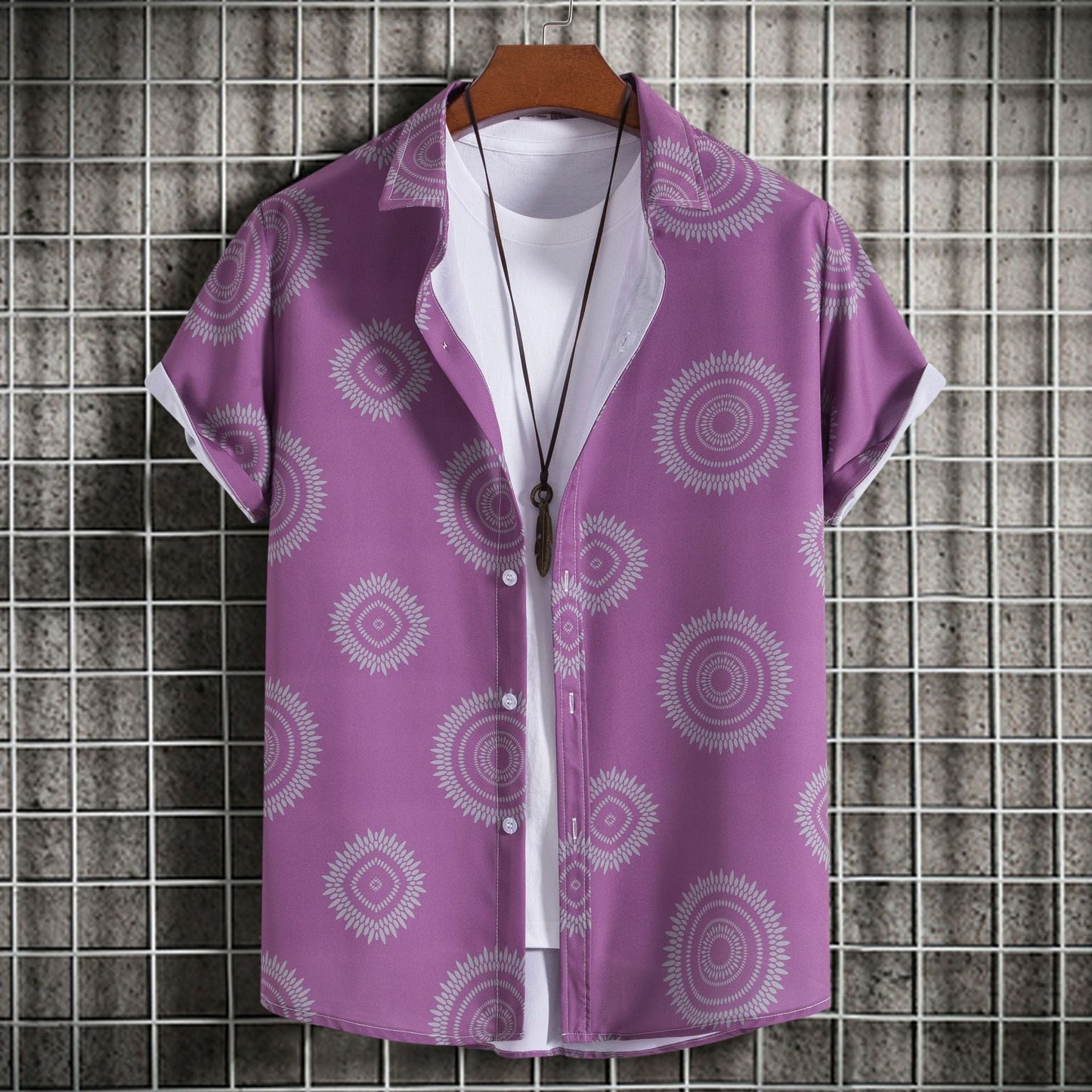 Herren Kurzarmhemd Modern mit Kreativem Muster - BerlinGlamour