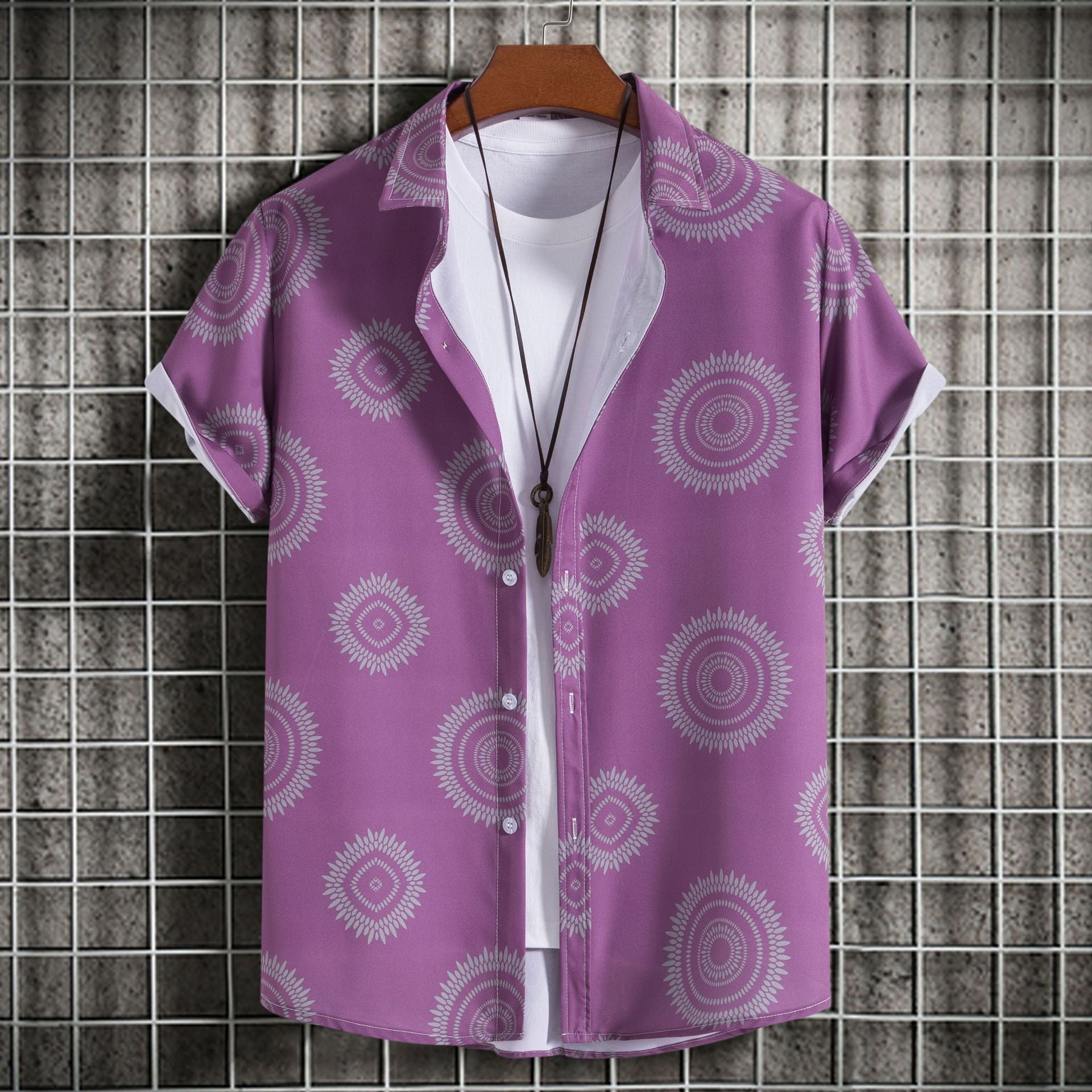 Herren Kurzarmhemd Modern mit Kreativem Muster - BerlinGlamour