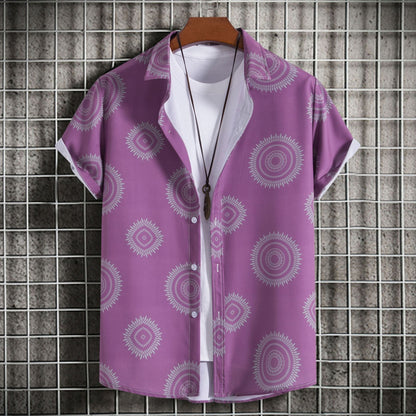 Herren Kurzarmhemd Modern mit Kreativem Muster - BerlinGlamour