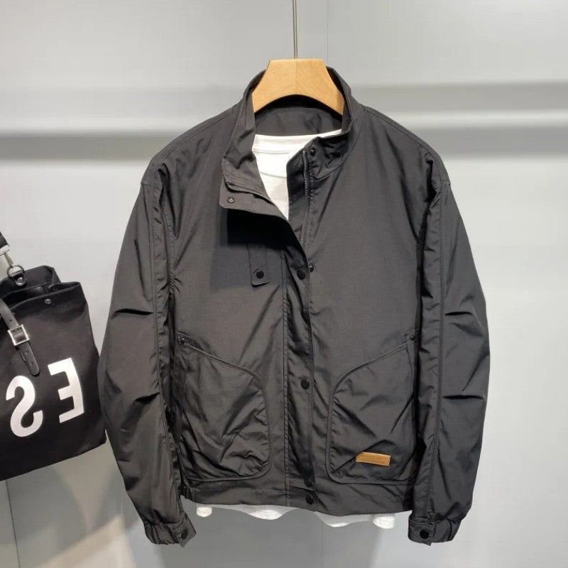 Herren Übergangsjacke Robust mit verstellbarem Kragen und vielen Taschen - BerlinGlamour