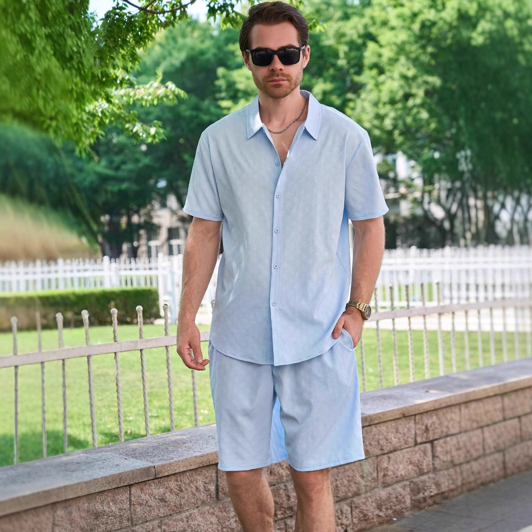Herren Sommer Set Kurzarmshirt und Shorts Casual - BerlinGlamour
