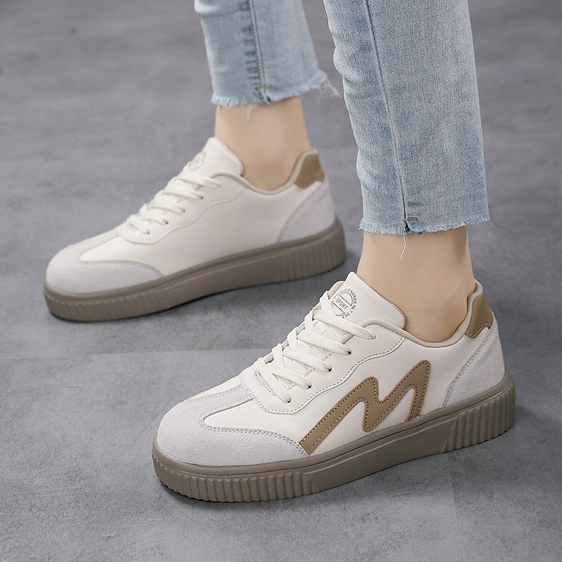 Damen Sneaker Minimalistisch Rutschfest Weiß
