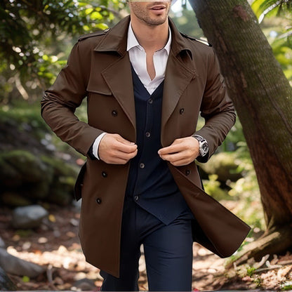 Herren Trenchcoat Klassisch Zeitlos mit Knöpftaschen