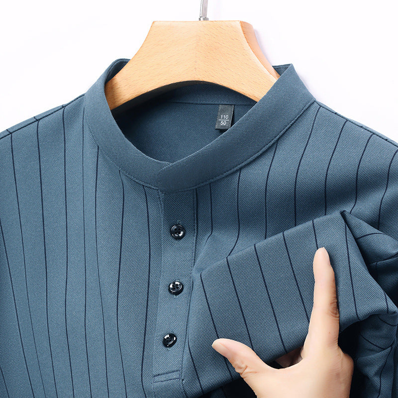 Herren Poloshirt Streifenmuster Elegantes Design Hochwertig