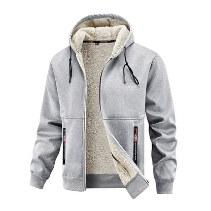 Herren Kapuzenjacke Warm Kuschelig Taschen