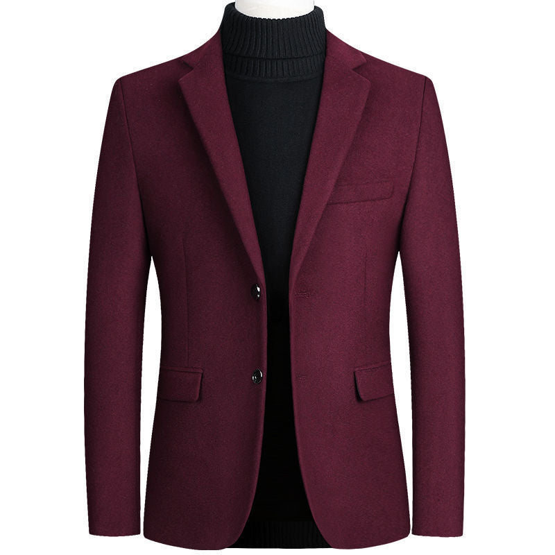 Herren Wollblazer Klassisch Elegant Schwarzer Anzug Blazers