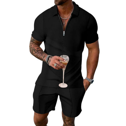 Herren Freizeit-Set Modern atmungsaktiv mit Reißverschluss