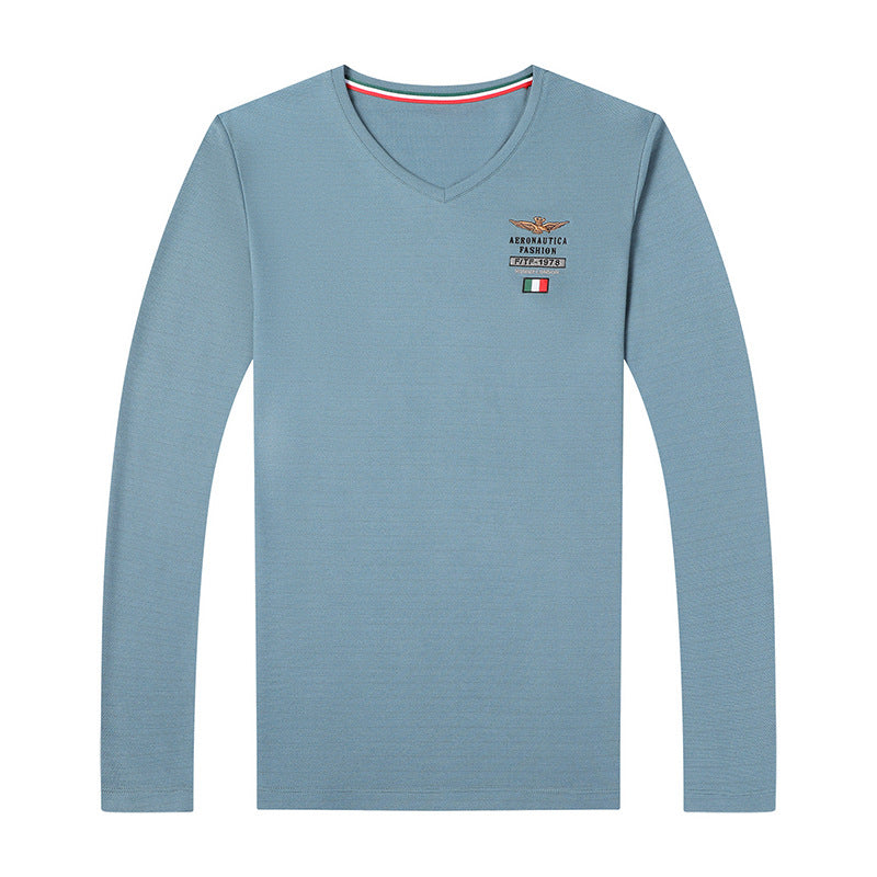 Herren Langarmshirt V-Ausschnitt Elegantes Design