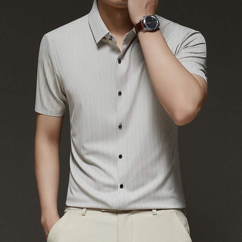Herren Kurzarmhemd Elegant Feinbaumwolle Slimfit