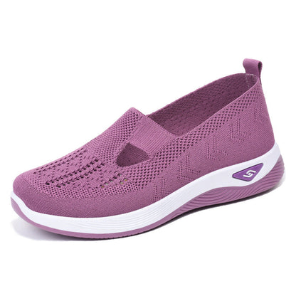 Damen Slip-On Schuhe Bequem Atmungsaktiv Strick