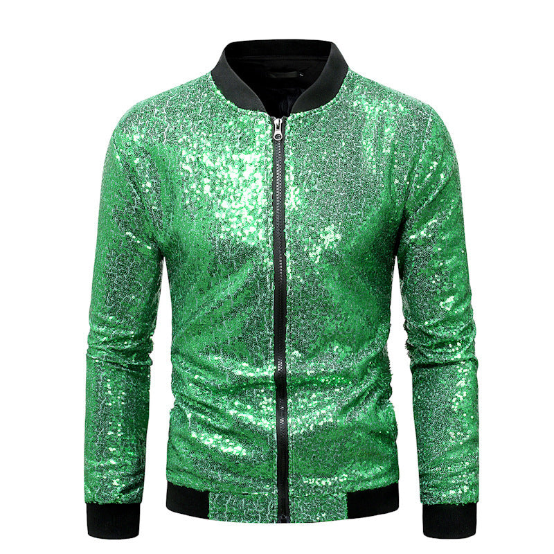 Herren Blazer Sportlich Glitzernd Mit Pailletten