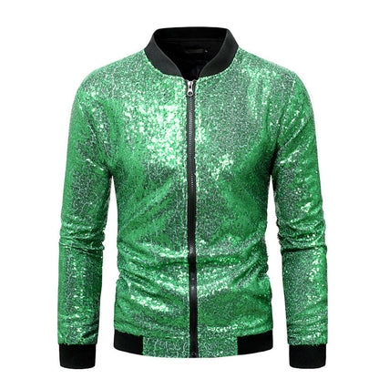 Herren Blazer Sportlich Glitzernd Mit Pailletten