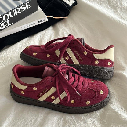 Damen Sneaker atmungsaktiv mit Blumenmuster