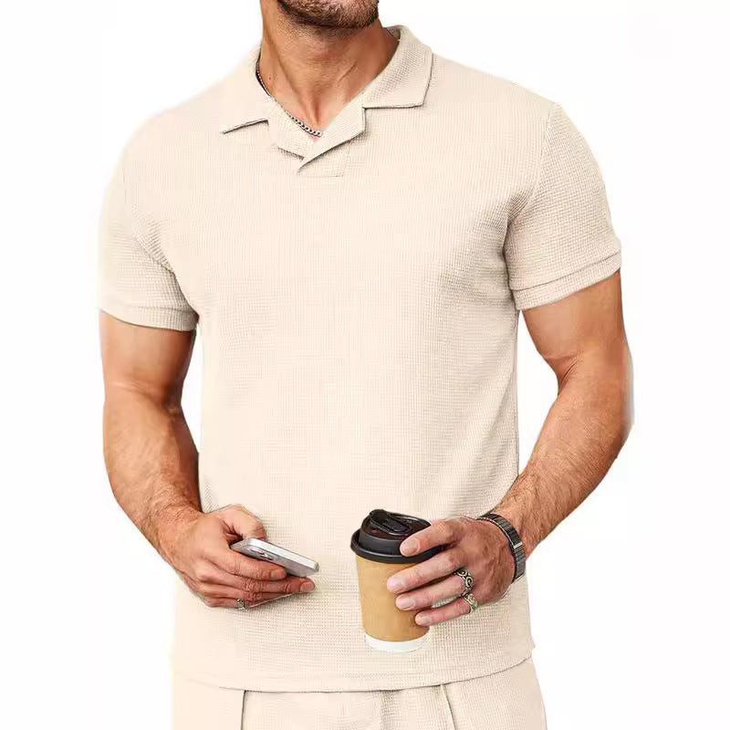 Herren Polohemd Strukturiert Modern Slim Fit