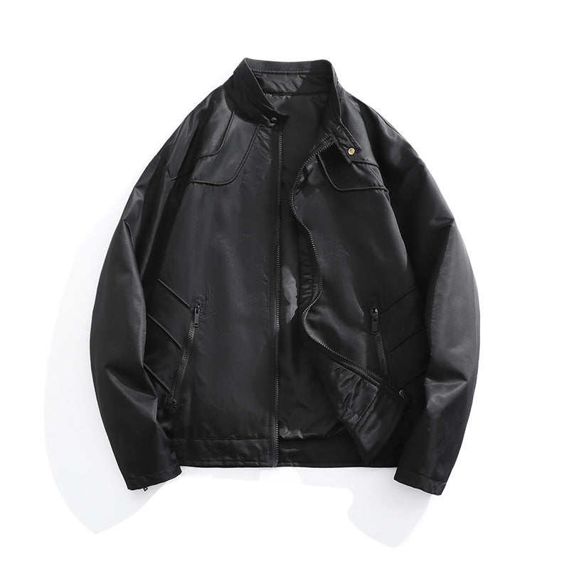 Herren Lederjacke Bikerstyle atmungsaktiv mit Taschen - BerlinGlamour