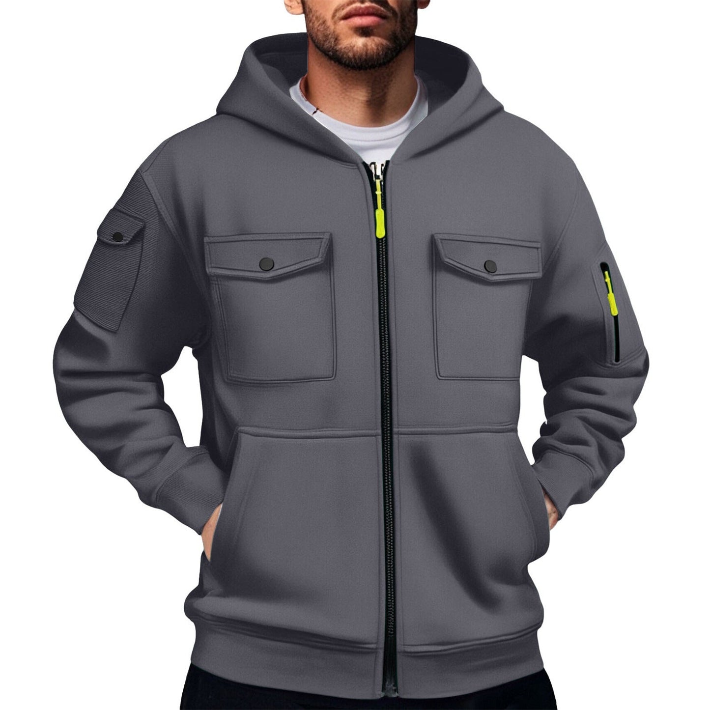 Herren Hoodie Praktisch mit Taschen Sportlich Comfort
