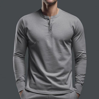 Herren Langarmhemd Baumwolle Bequem Knopfleiste Modern