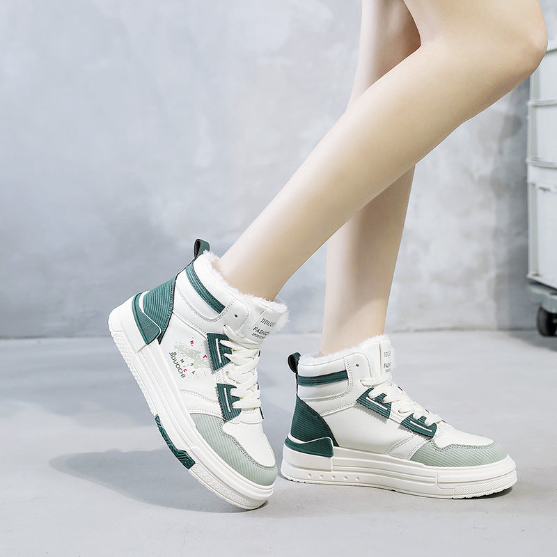Damen Sneaker Hoch Modisch Kuschelig Komfortabel