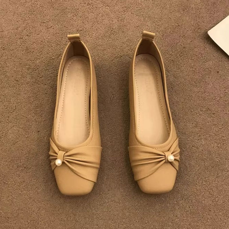 Damen Ballerinas Weich Bequem mit Knoten Detail