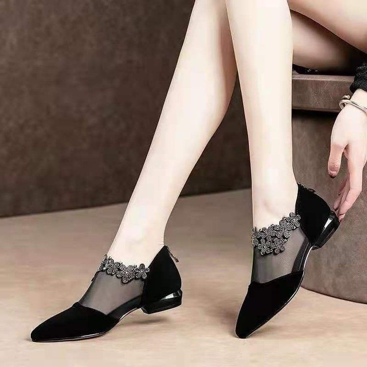 Damen Ballerinas Elegante Transparent mit Verzierungen