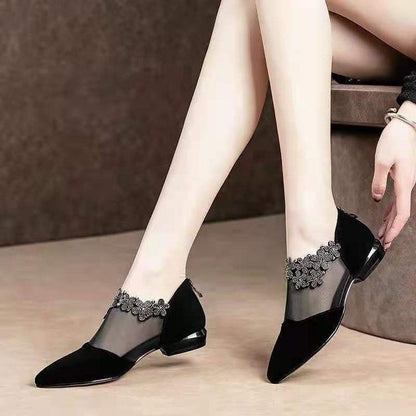 Damen Ballerinas Elegante Transparent mit Verzierungen