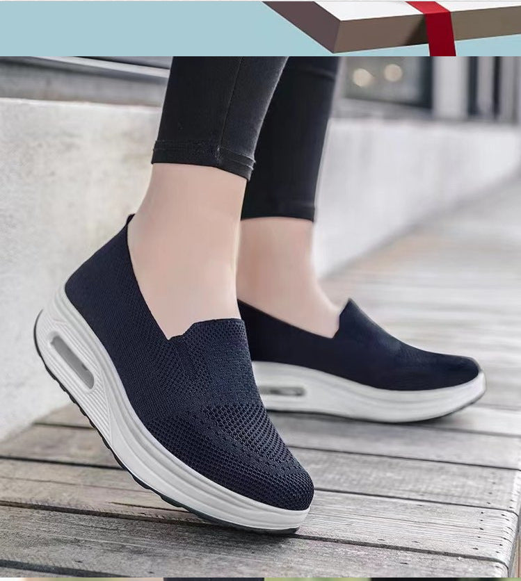 Damen Sneaker Slip-On Komfort Schuhe mit Luftdämpfung