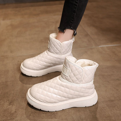 Damen Winterboots Warm Kuschelig mit Reißverschluss