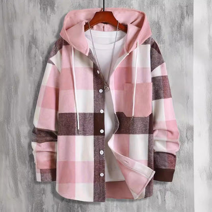Herren Kapuzenjacke Kariert Modern Urban