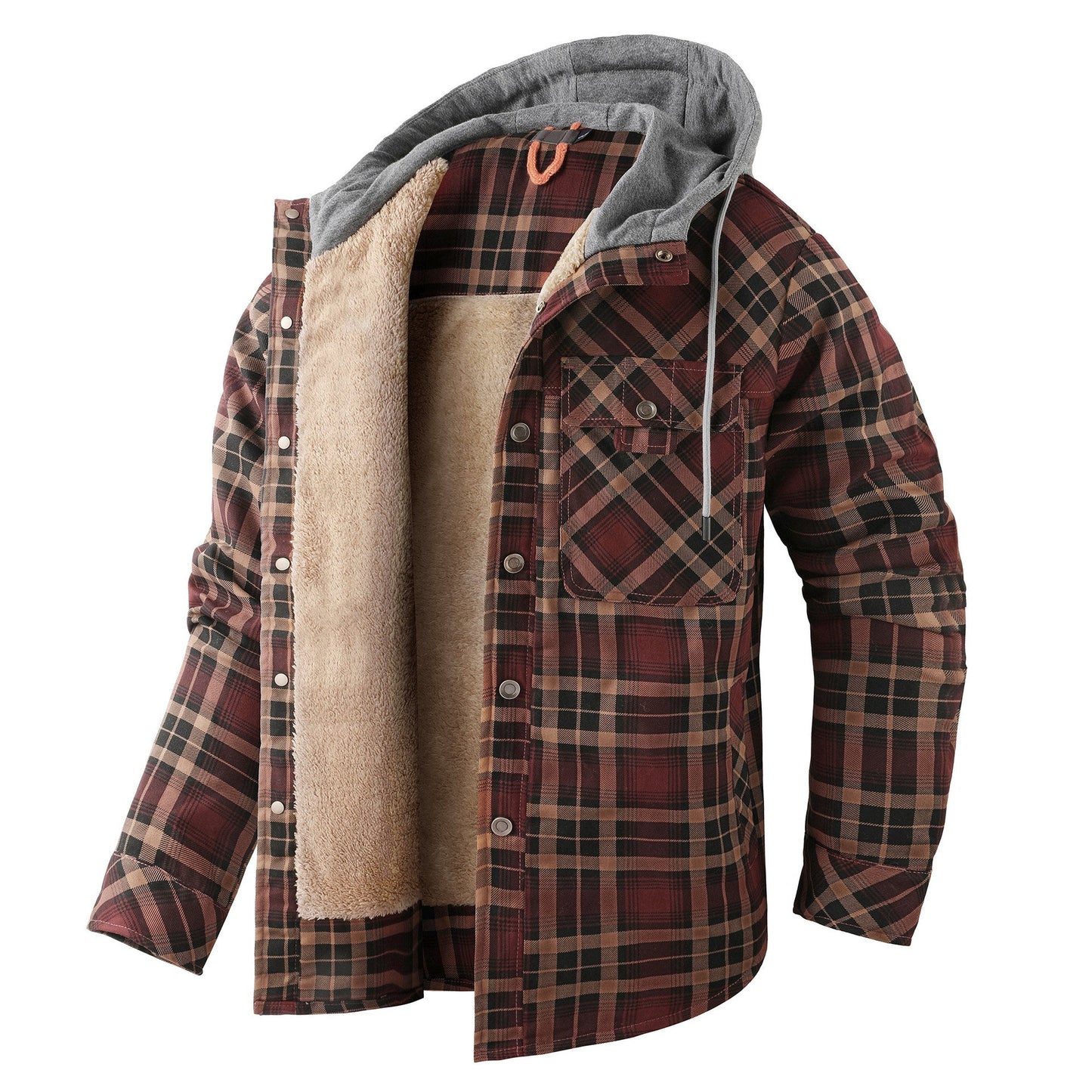 Herren Flanelljacke Weich Warm Mit Futter
