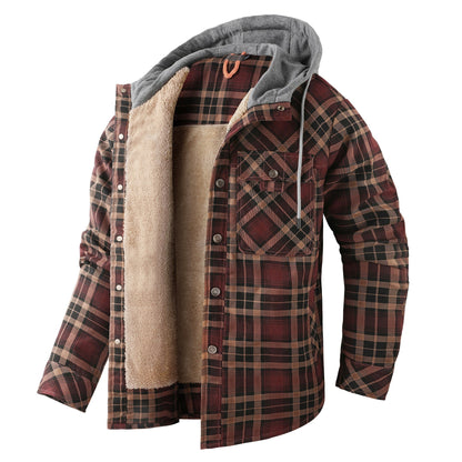 Herren Flanelljacke Weich Warm Mit Futter