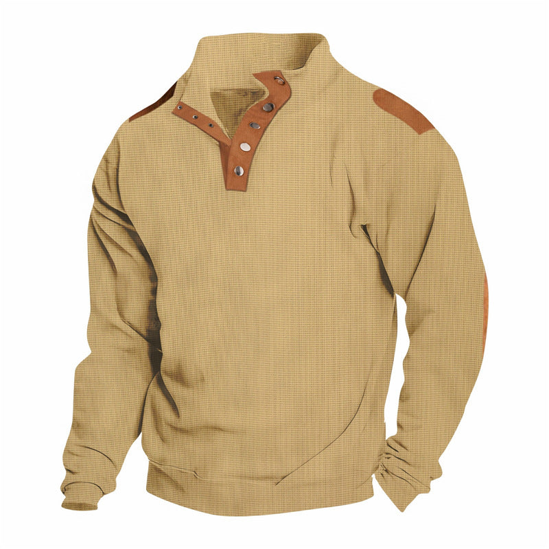 Herren Pullover Lässig Modern Knopfleiste Verstärkte Schultern