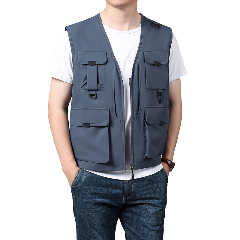 Herren Outdoor-Weste Multifunktionsjacke Wasserdicht