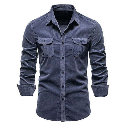 Herren Denim Hemd Modern Schnitt mit Brusttaschen