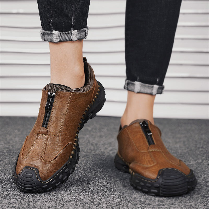 Damen Freizeitschuhe Bequem Slip-On mit Reißverschluss Modisch