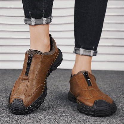 Damen Freizeitschuhe Bequem Slip-On mit Reißverschluss Modisch