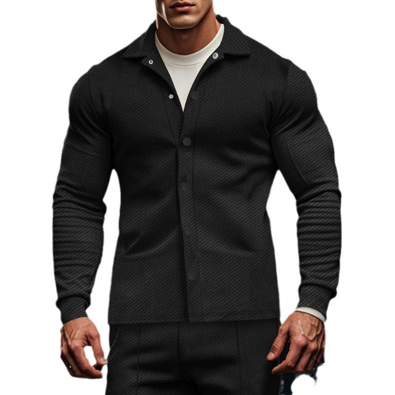 Herren Fitness Hemd Langarm mit Brusttasche Sportlich