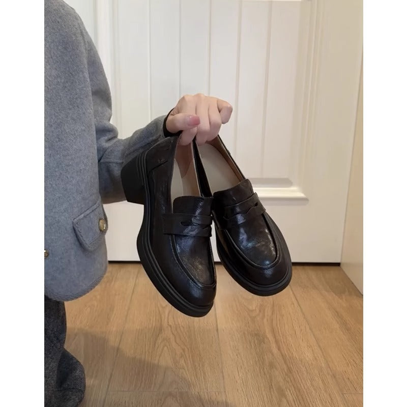 Damen Mokassins Elegante Blockabsatz Schuhe Modern - BerlinGlamour