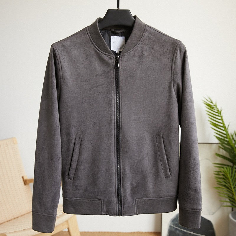 Herren Wildlederjacke Elegant Lederjacke Bequem