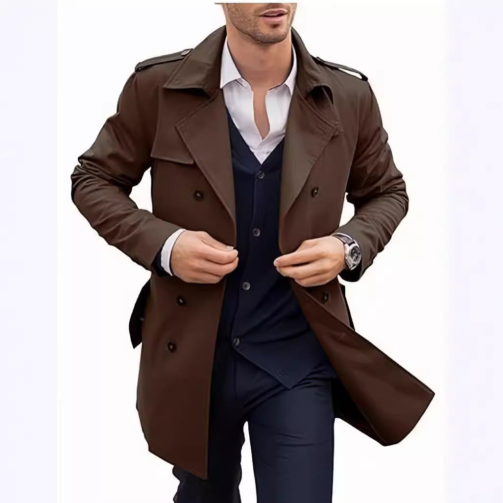 Eleganter Herren Trenchcoat Klassisch mit Taschen