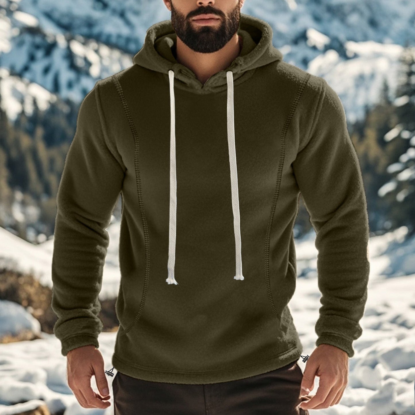 Herren Fleece Pullover Kapuzenpullover Atmungsaktiv Sportlich