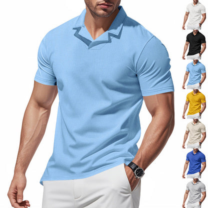 Herren Poloshirt Kurzarm Modern mit Struktur Optik - BerlinGlamour