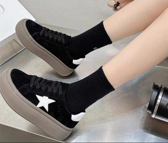 Damen Sneaker Plattform Hochzeit Schuhe Sternen Design