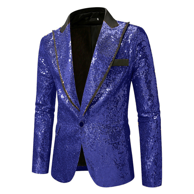 Herren Sakko Pailletten Glitzerjacke Abendgarderobe