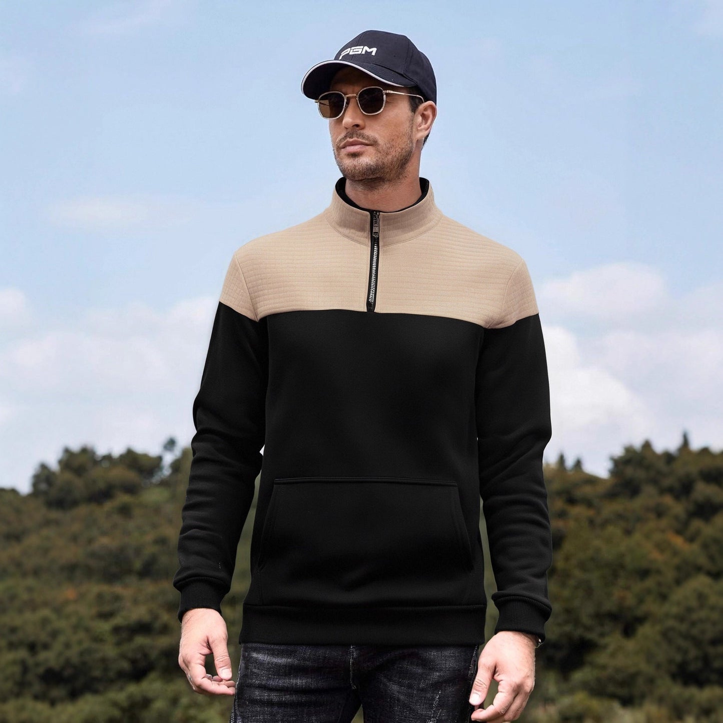 Herren Sweatjacke Funktionell Mit Kängurutasche - BerlinGlamour