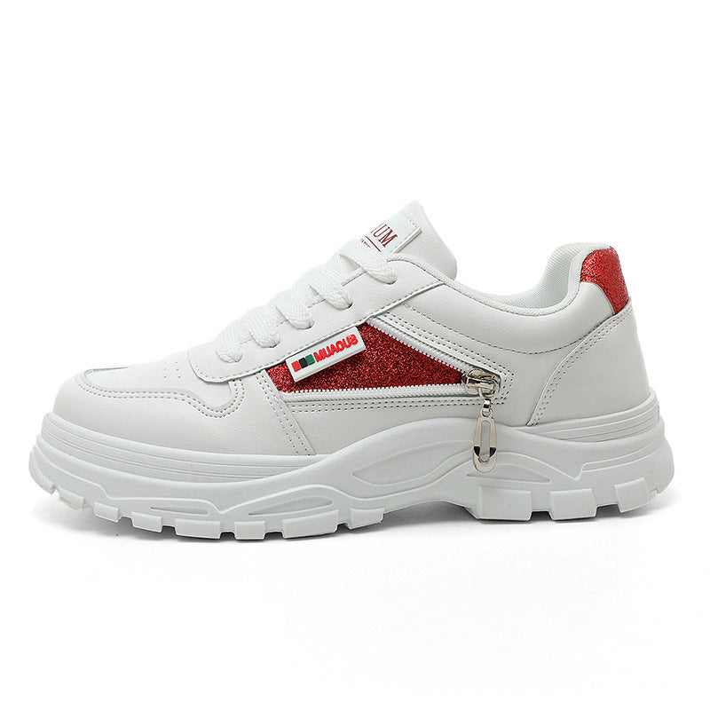 Damen Sneaker Sportlich Reißverschluss Stoßdämpfend