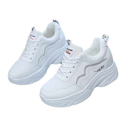 Damen Sneaker Sportlich Plattform Bequem Atmungsaktiv
