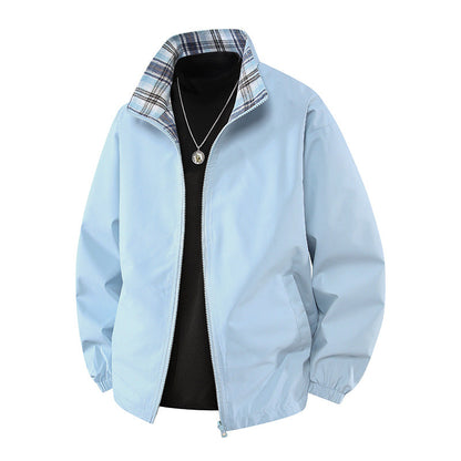 Herren Bomberjacke Leicht Kariert Modern