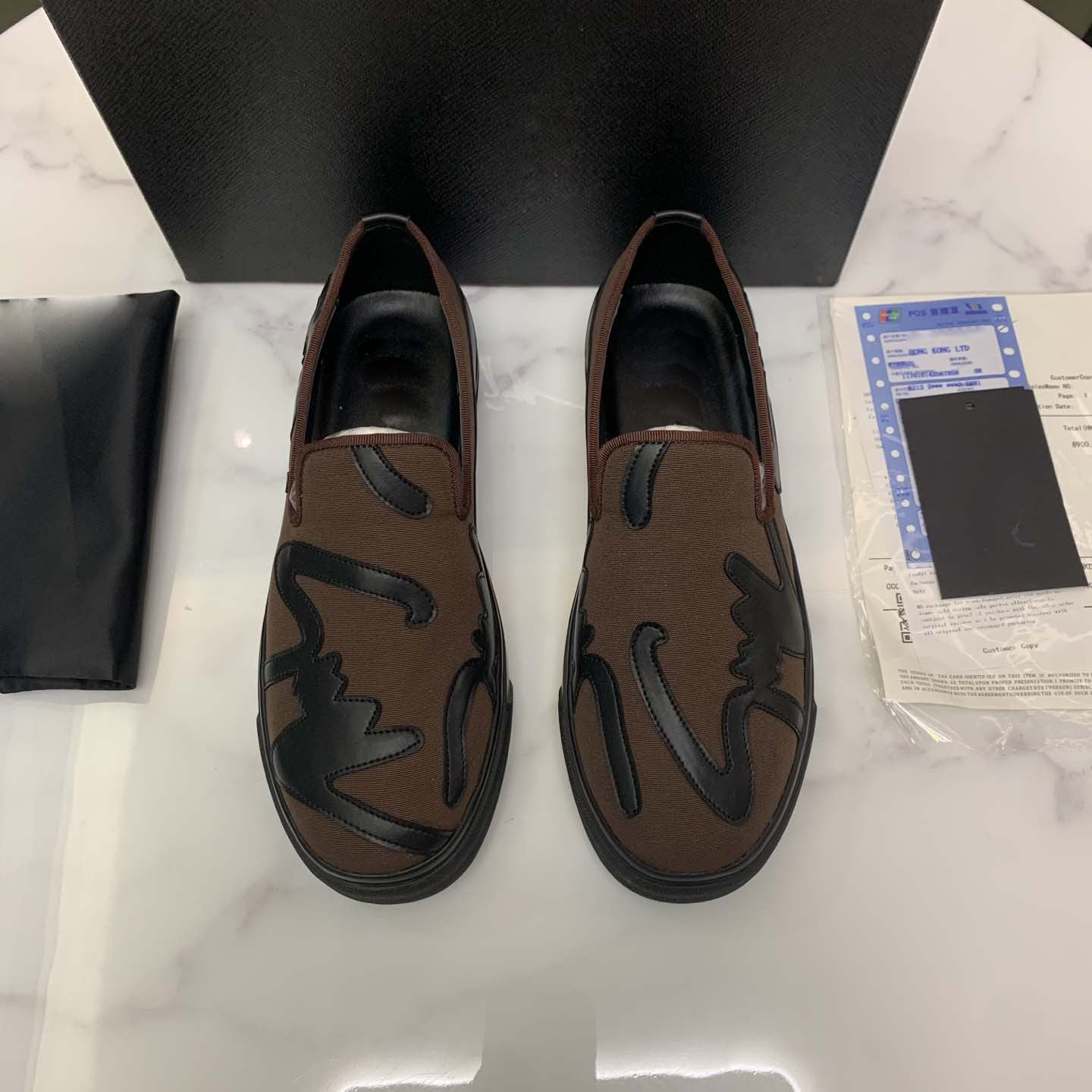 Damen Sneaker Slip-On Bequem Rutschfest Schwarz