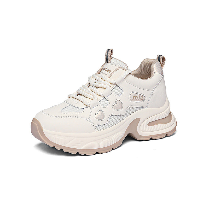 Damen Sneaker Sportlich Chunky mit Herz-Details